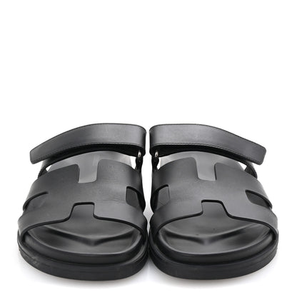 Hermes Calfskin Womens Chypre Sandals 39 Black 3 of 10