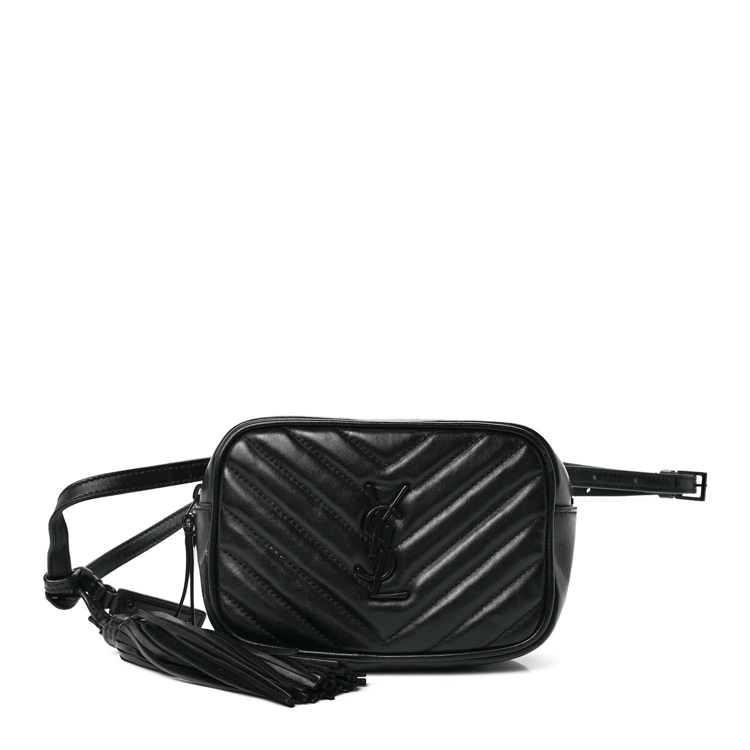 Saint Laurent Calfskin Matelasse Monogram Lou Belt Bag Black 1 of 12