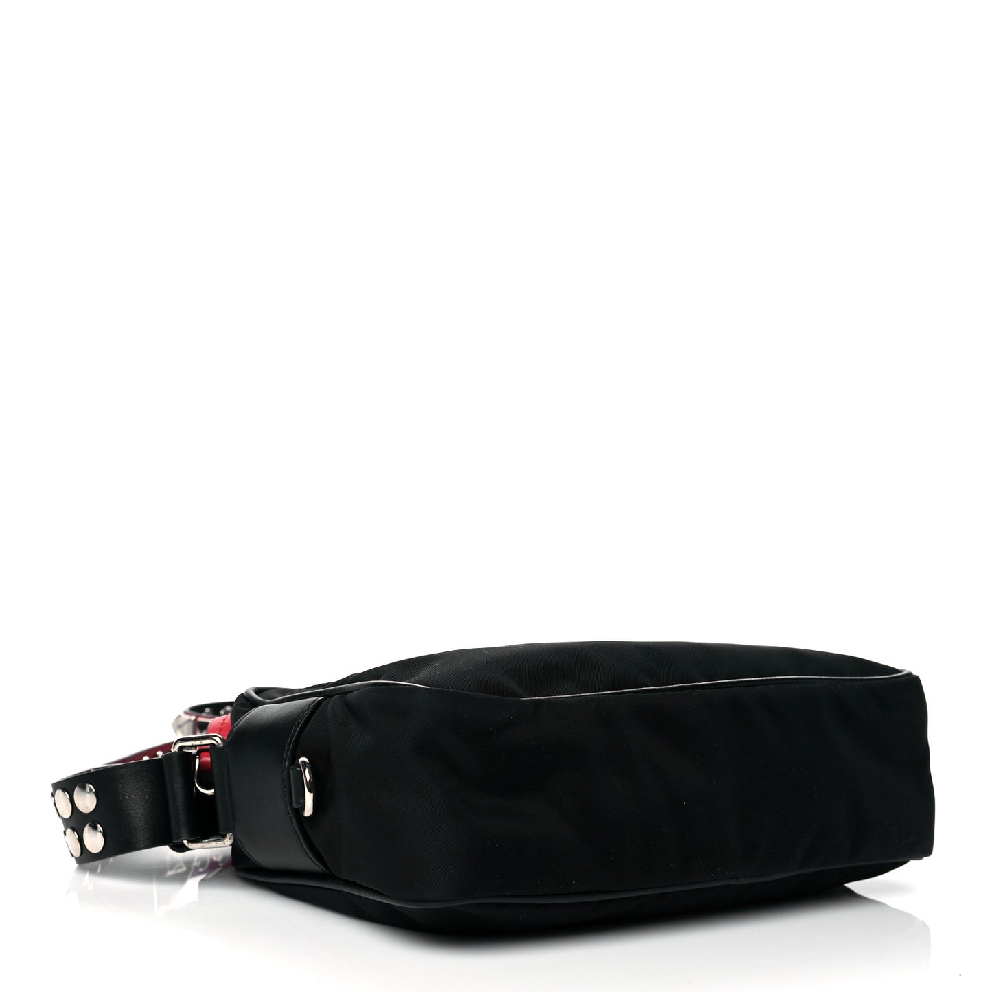 Tessuto Nylon Studded New Vela Shoulder Bag Black Fuoco