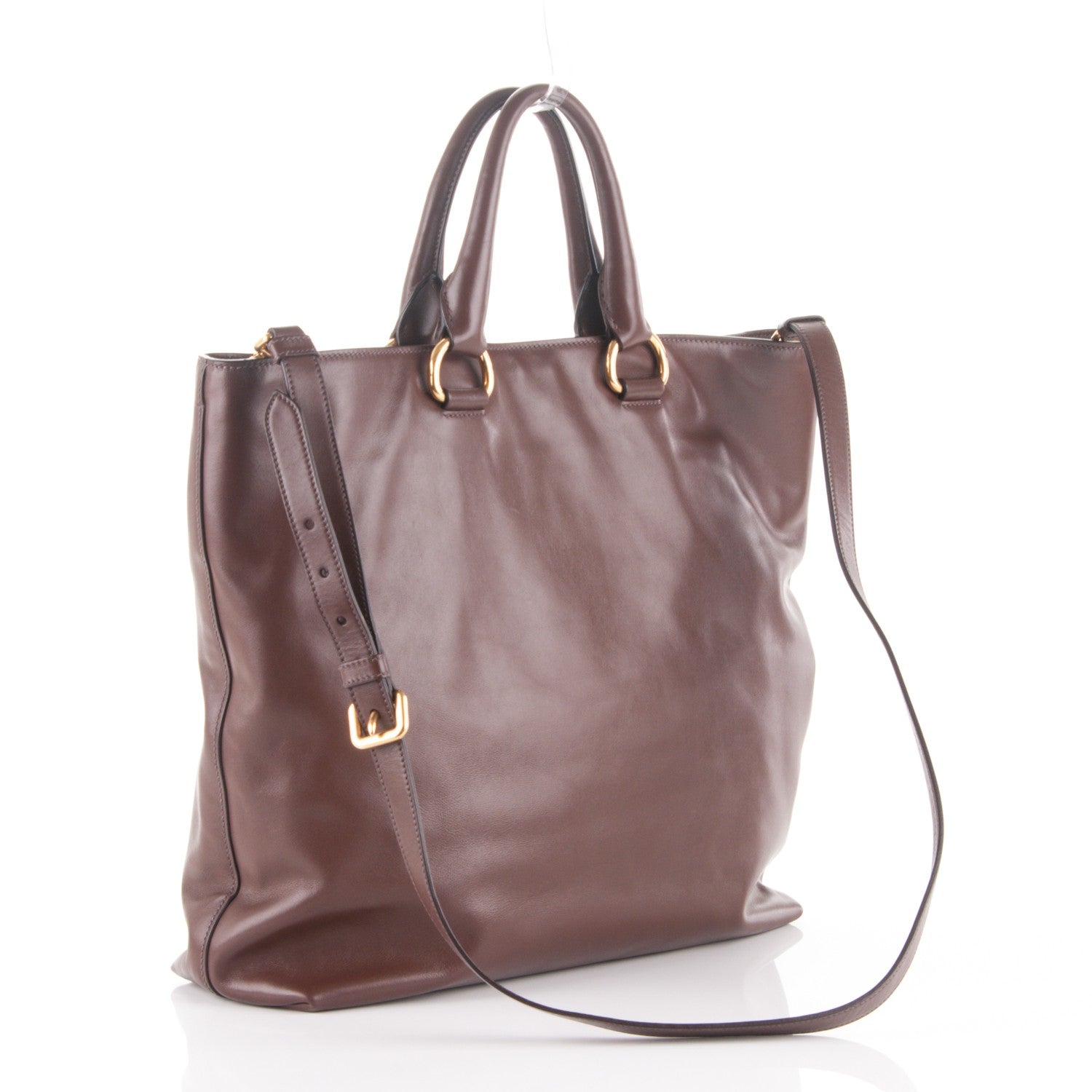 Prada Soft Calf Shopping Tote Bruciato 4 of 9