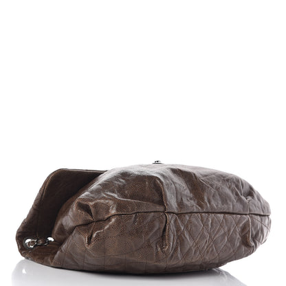 Chanel Grained Calfskin Quilted Maxi Elastic Flap Brown 4 of 10