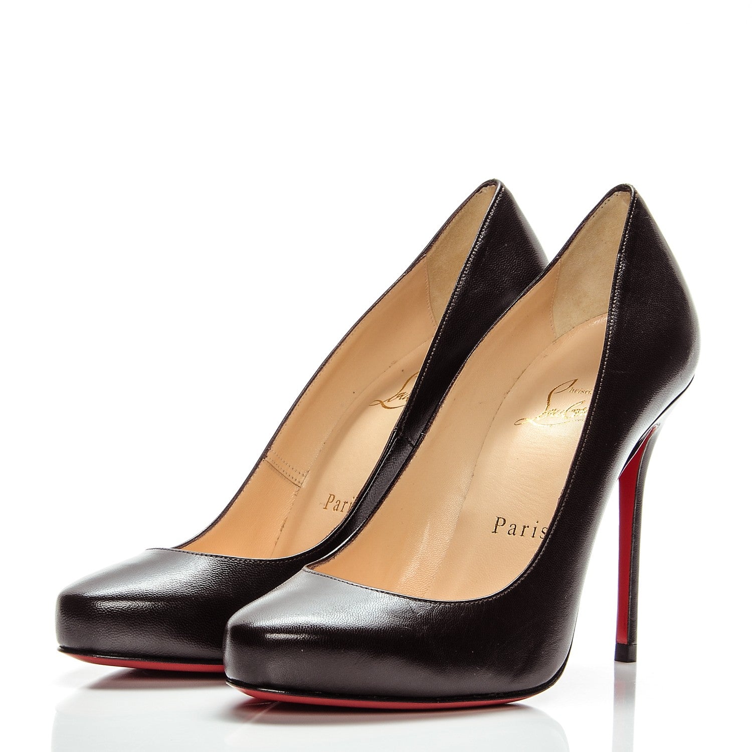 Christian Louboutin Kid Leather Fifi 100 Pumps 36.5 Brown 3 of 6