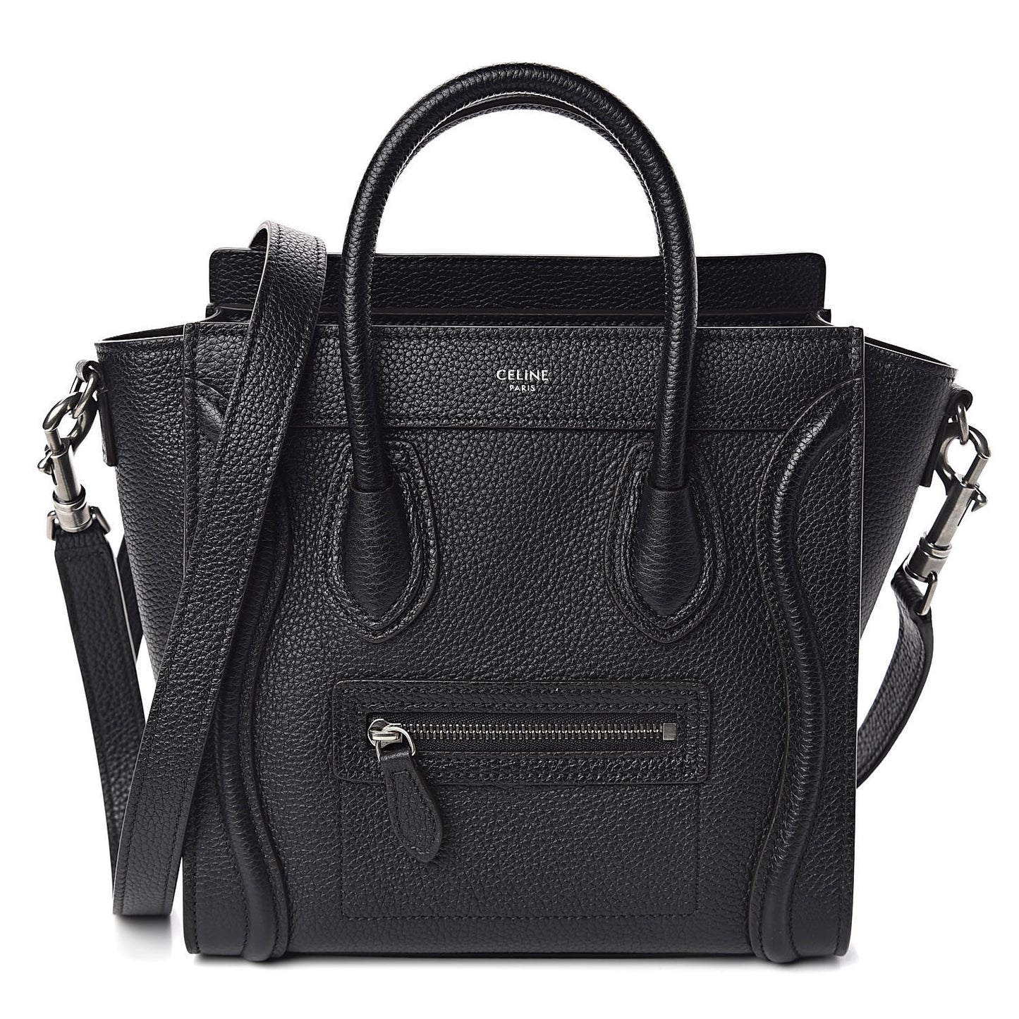Drummed Calfskin Nano Luggage Black