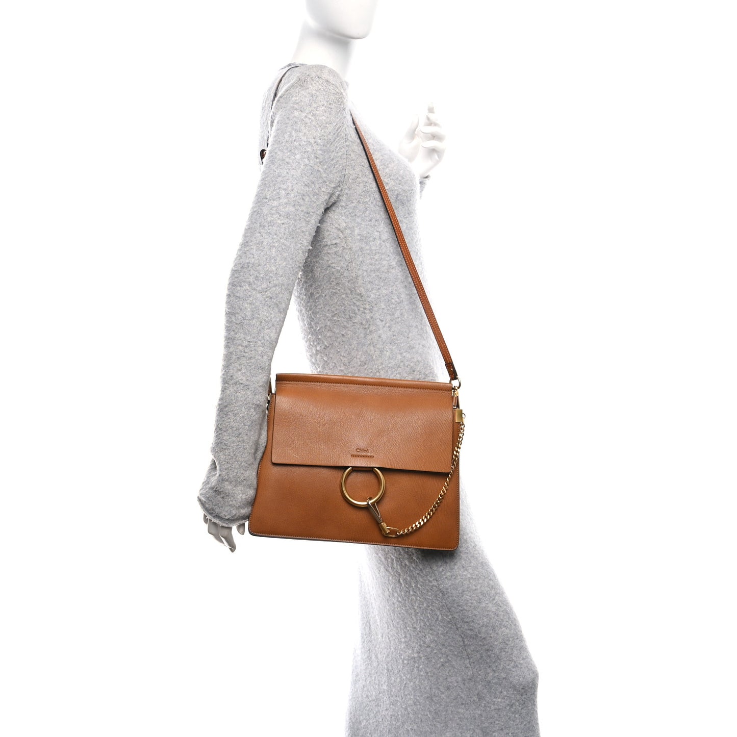 Goatskin Medium Faye Shoulder Bag Caramel