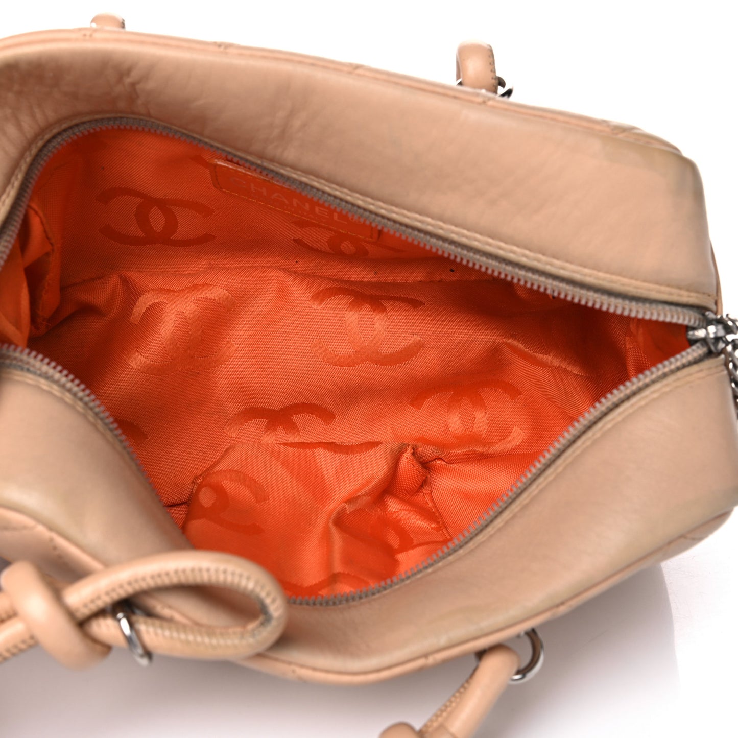 Calfskin Quilted Small Cambon Bowler Beige