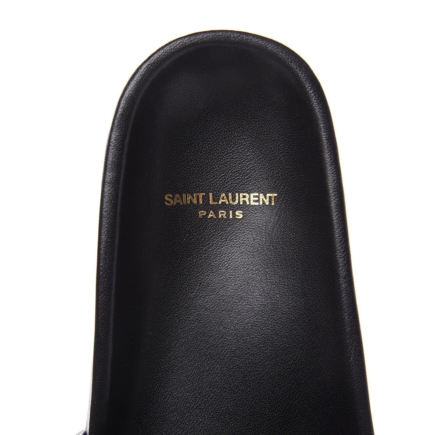 Saint Laurent Calfskin Monogram Jimmy Joan Slide Sandals 37 Black 7 of 12