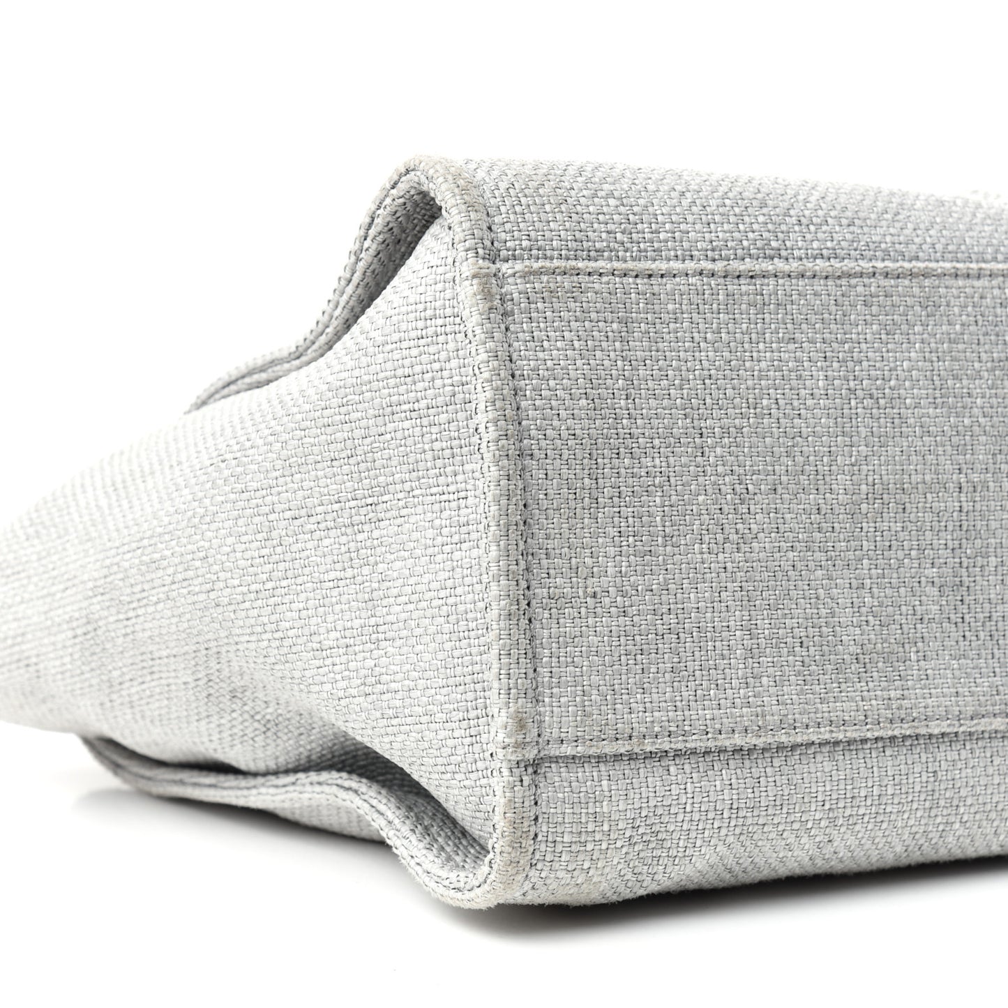 Woven Straw Raffia Medium Deauville Tote Grey