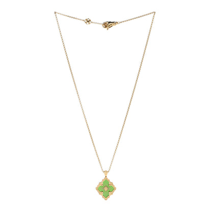 Buccellati 18K Yellow Gold Enamel Opera Tulle Pendant Necklace Green Green 3 of 7