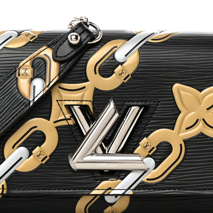Louis Vuitton Epi Chain Flower Print Twist Chain Wallet Black 8 of 10