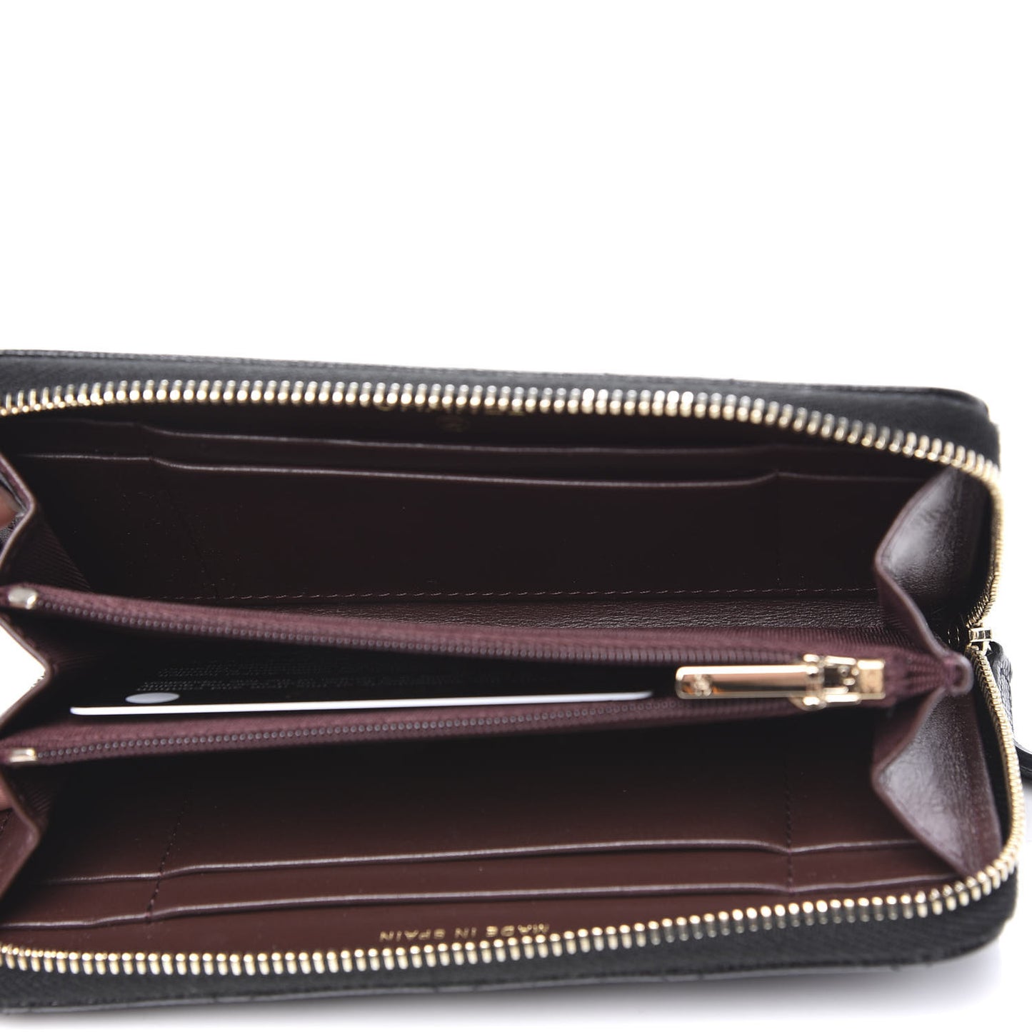 Caviar Quilted Medium Zip Around Wallet Black
