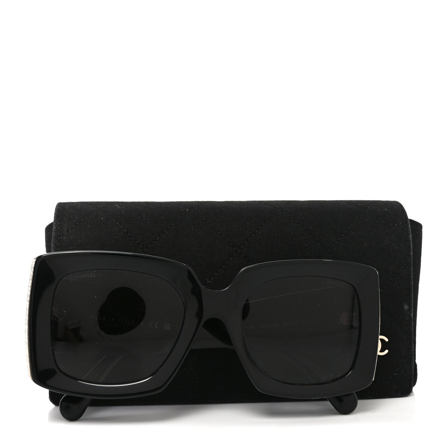 Chanel Acetate Rectangle Sunglasses 5435 Black 7 of 7