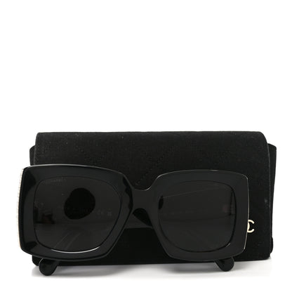 Chanel Acetate Rectangle Sunglasses 5435 Black 7 of 7