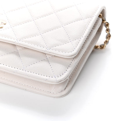 Chanel Caviar Quilted Wallet On Chain WOC White 10 of 11