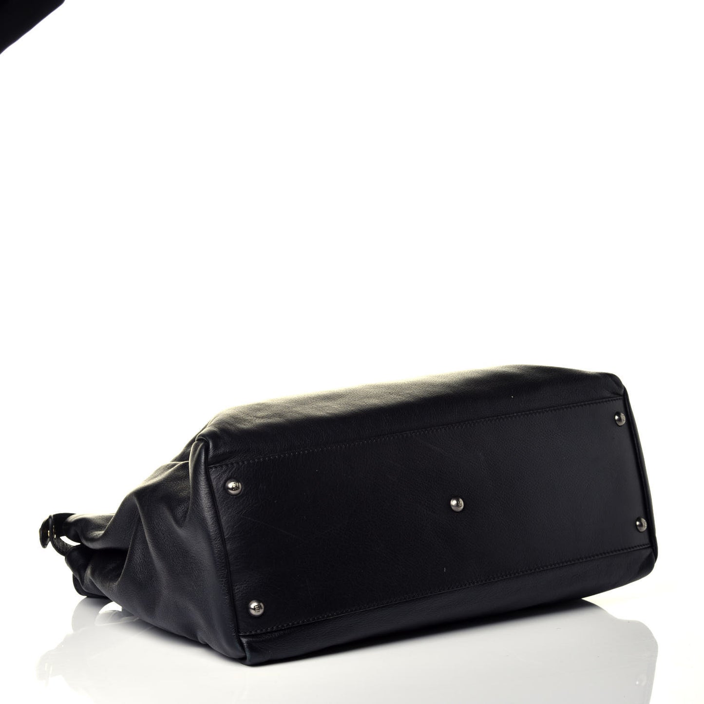 Vitello Suede Large Peekaboo Iconic Satchel Black