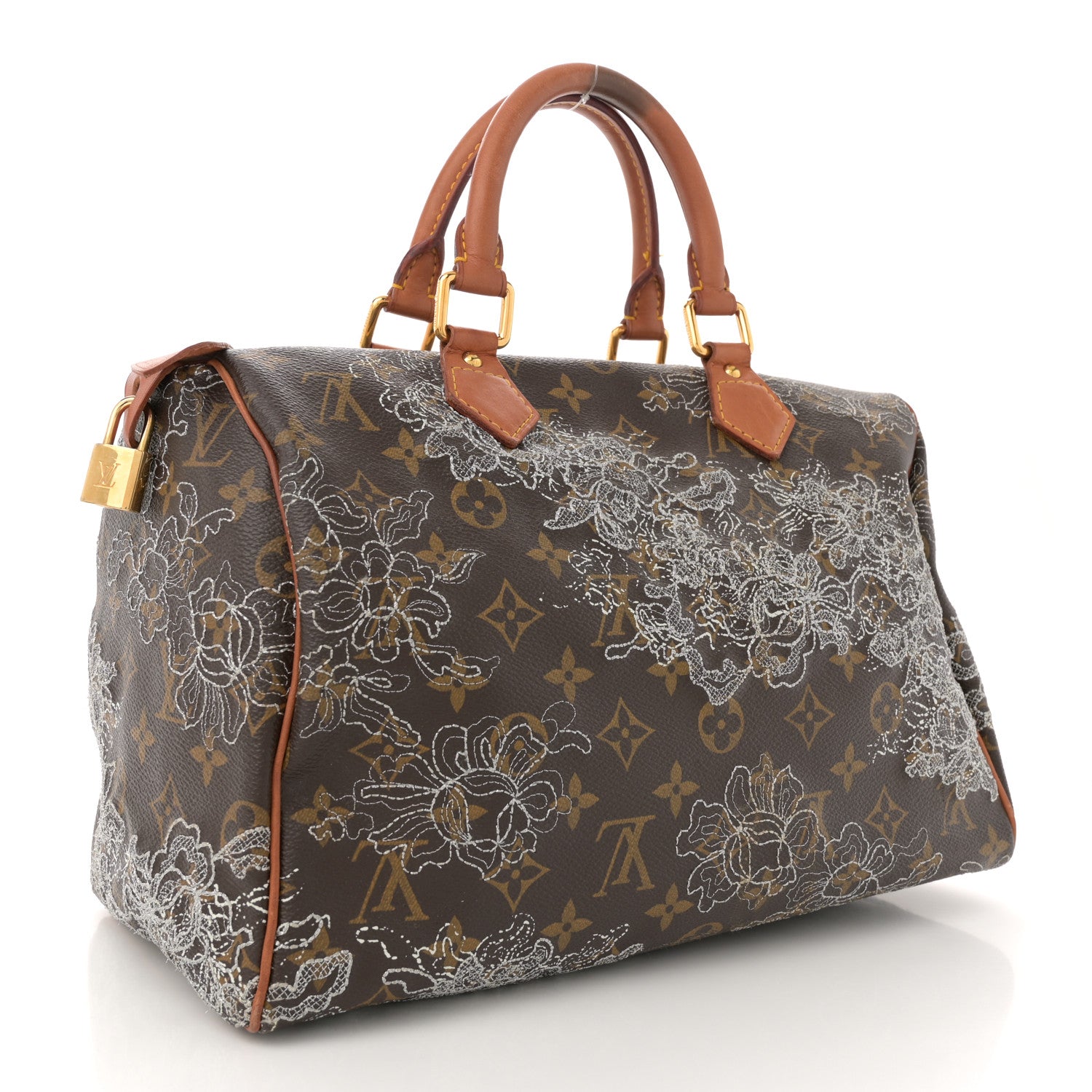 Louis Vuitton Monogram Dentelle Speedy 30 Silver 3 of 15