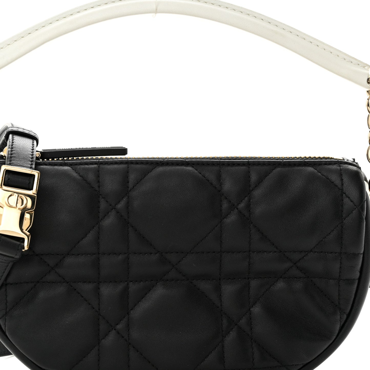 Lambskin Cannage Medium Dior Vibe Hobo Bag Black