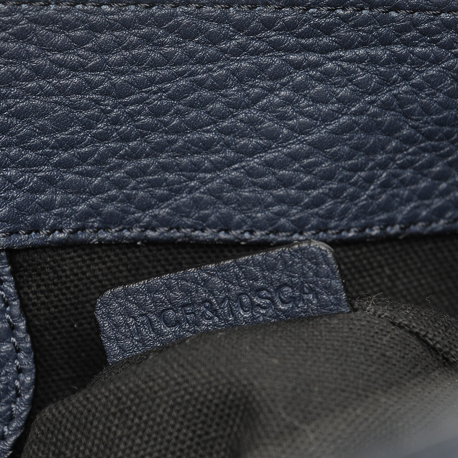 Burberry Grainy Calfskin House Check Medium Banner Tote Midnight Blue 9 of 9