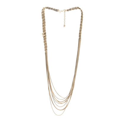 Chanel Metal CC Braided Chain Long Necklace Gold 2 of 3