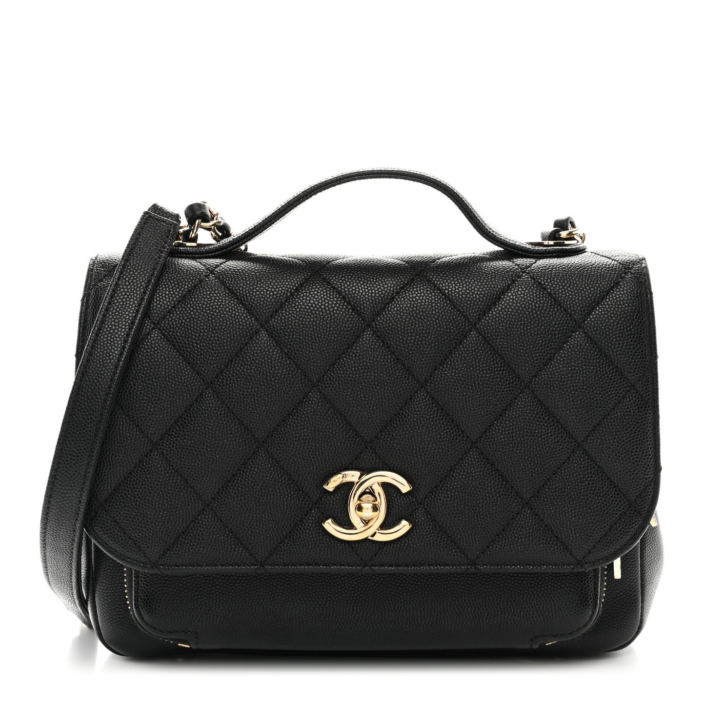Caviar Quilted Medium Business Affinity Flap Black