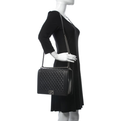 Chanel Lambskin Quilted Large Boy Flap Black 2 of 10