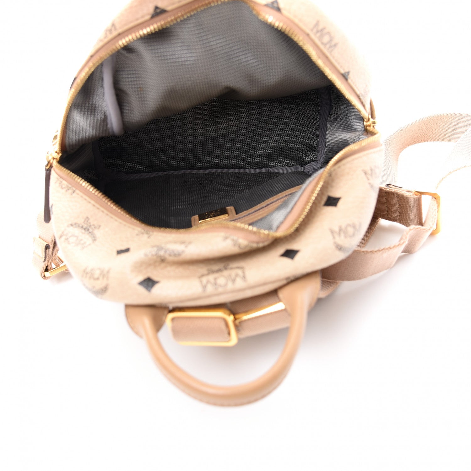 MCM Visetos Side Stud Mini Stark Backpack Beige 4 of 7