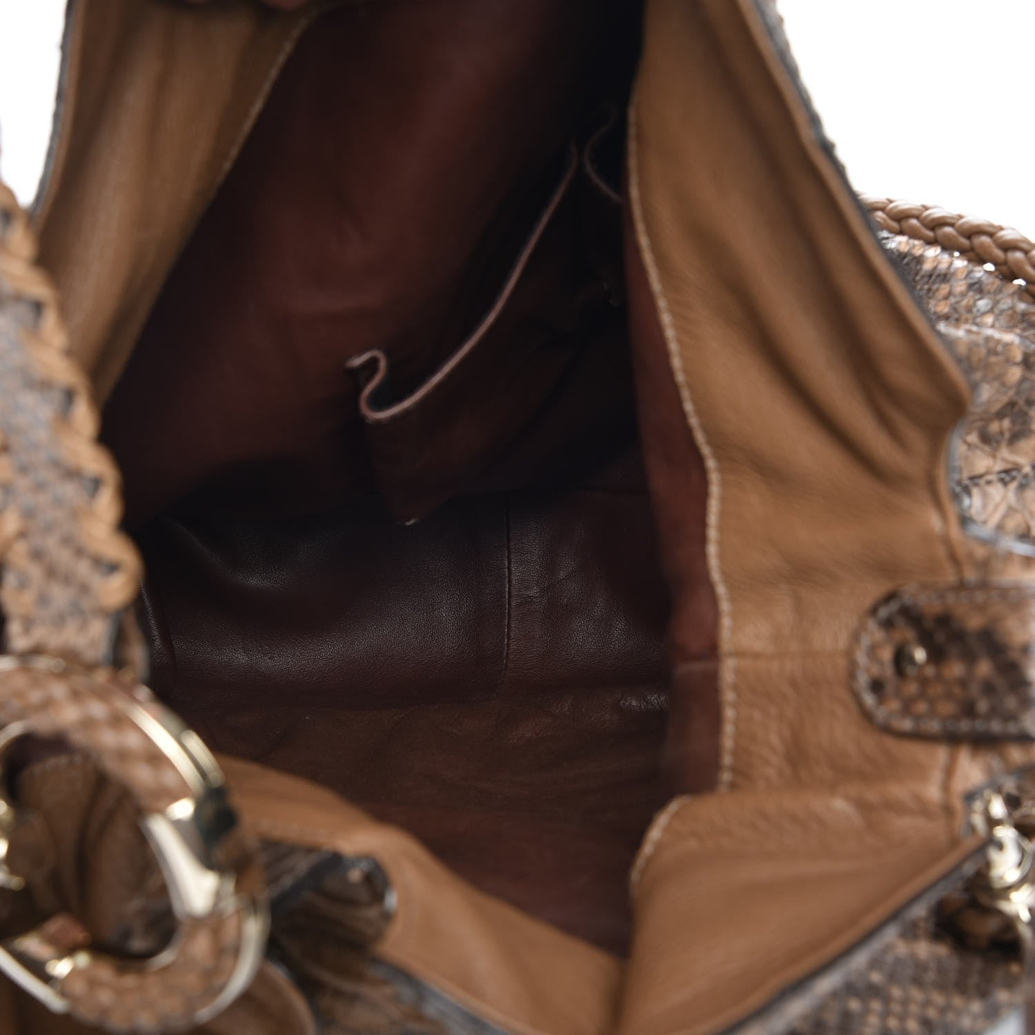 Gucci Python Medium G Wave Shoulder Bag Caramel 6 of 8