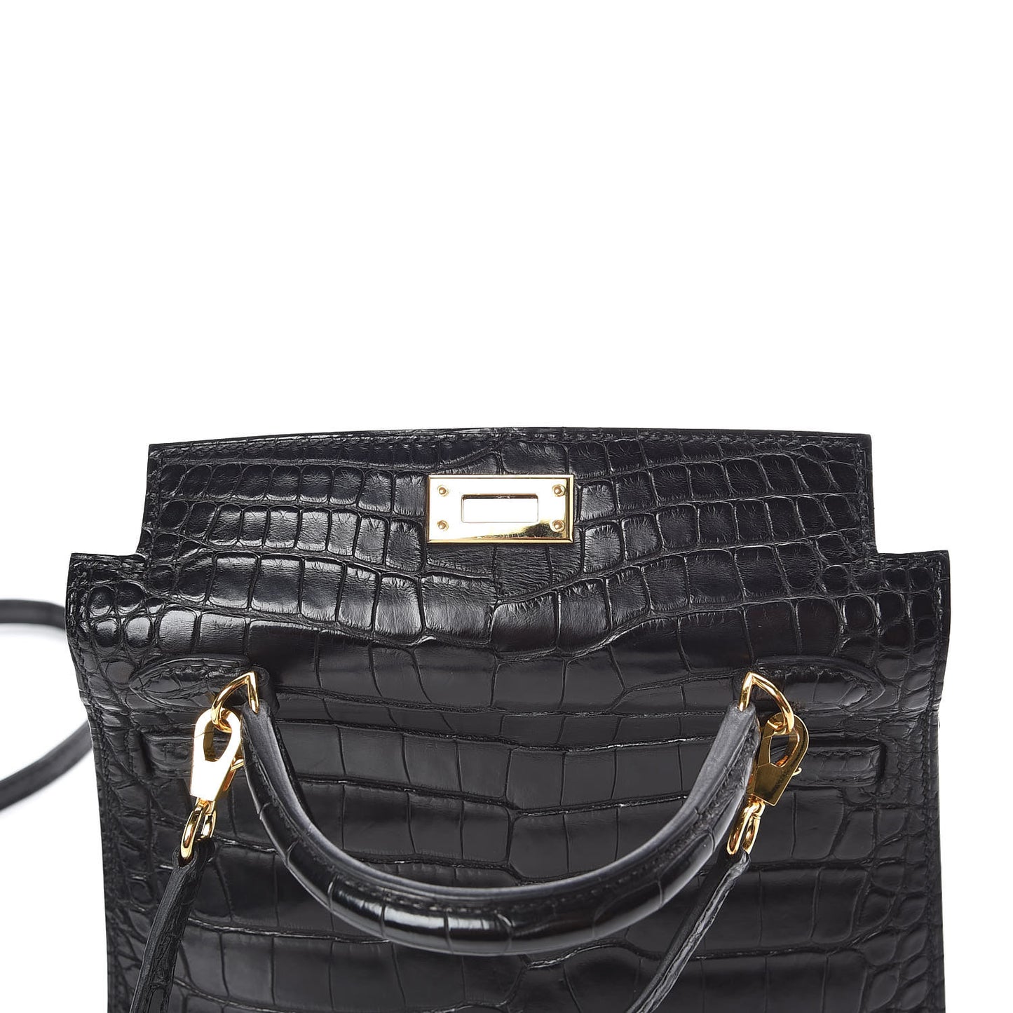 Matte Alligator Mini Kelly Sellier 20 Black