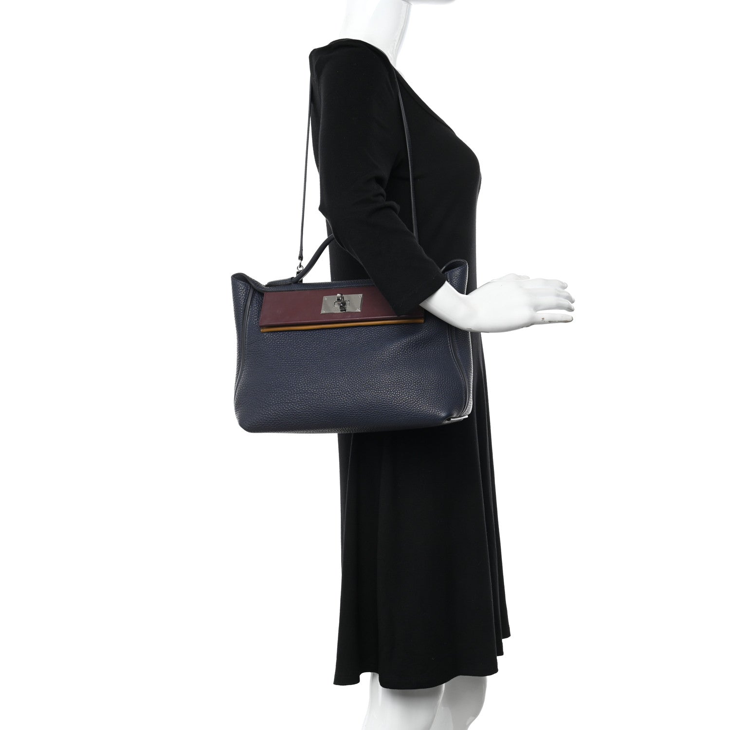 Hermes Togo Swift 24/24 29 Bleu Nuit Bleu Indigo Bordeaux Kraft 2 of 10