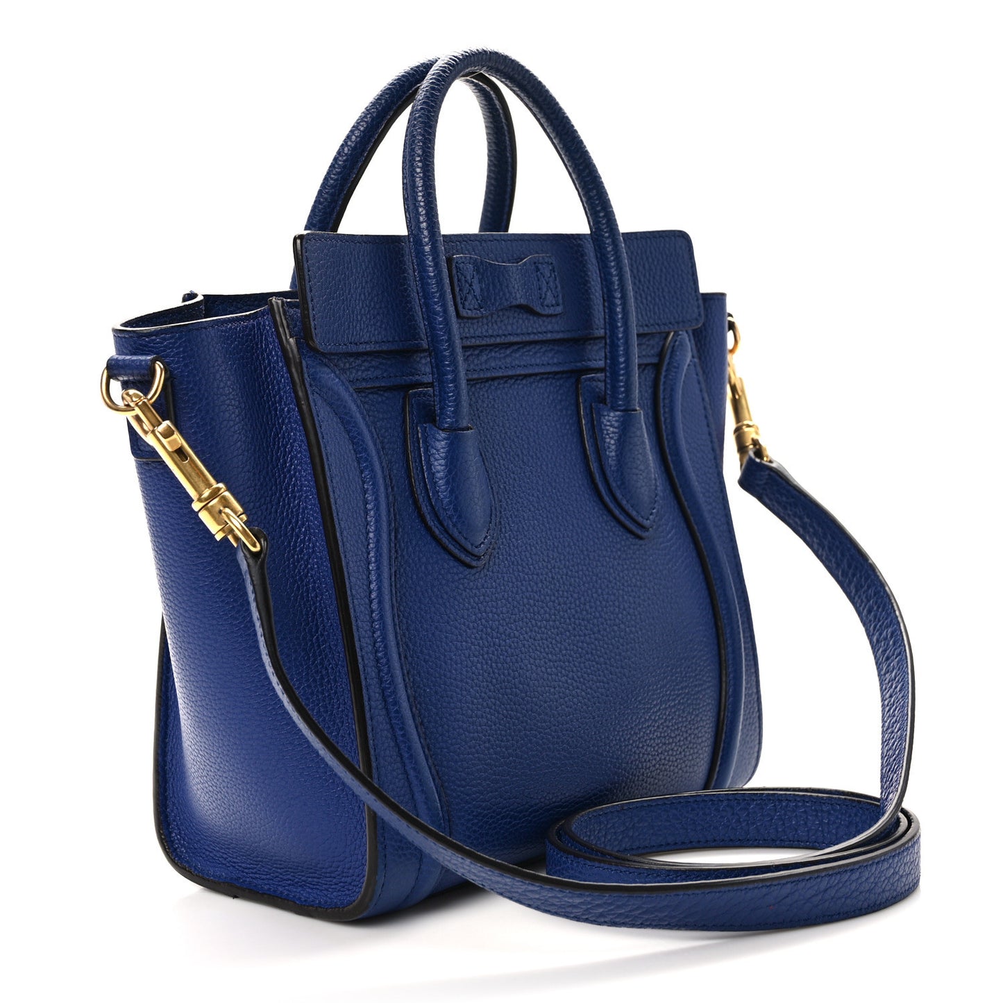 Drummed Calfskin Nano Luggage Indigo