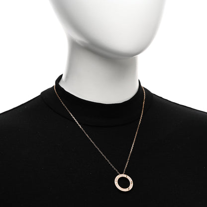 Cartier 18K Pink Gold Diamond LOVE Paved Necklace 2 of 4