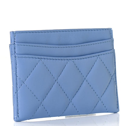 Chanel Lambskin Quilted Card Holder Light Blue 3 of 11