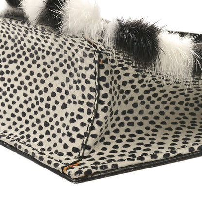 Fendi Watersnake Mink Daisy Clutch White Black 10 of 11