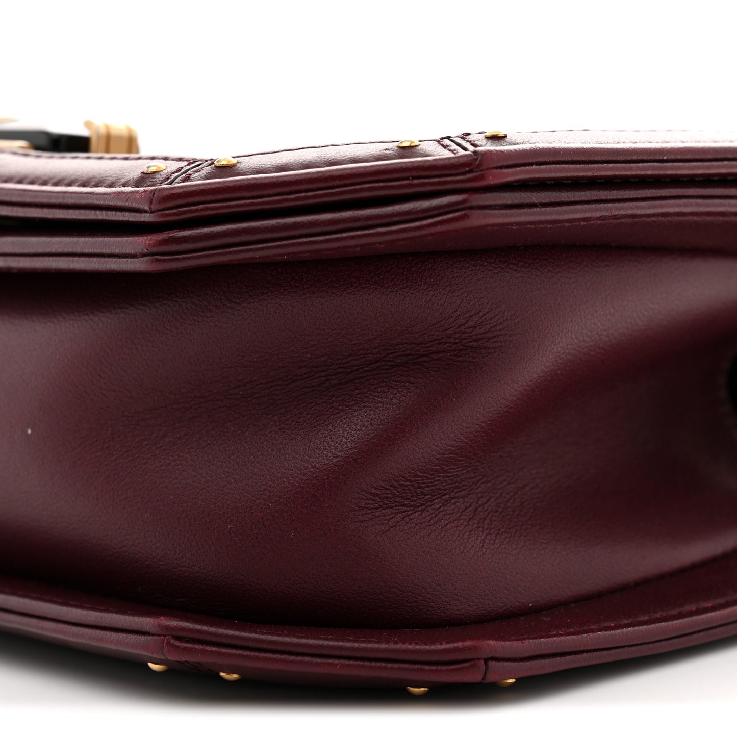 Calfskin Quilted Small Octagon CC Clasp Flap Bag Red Gold