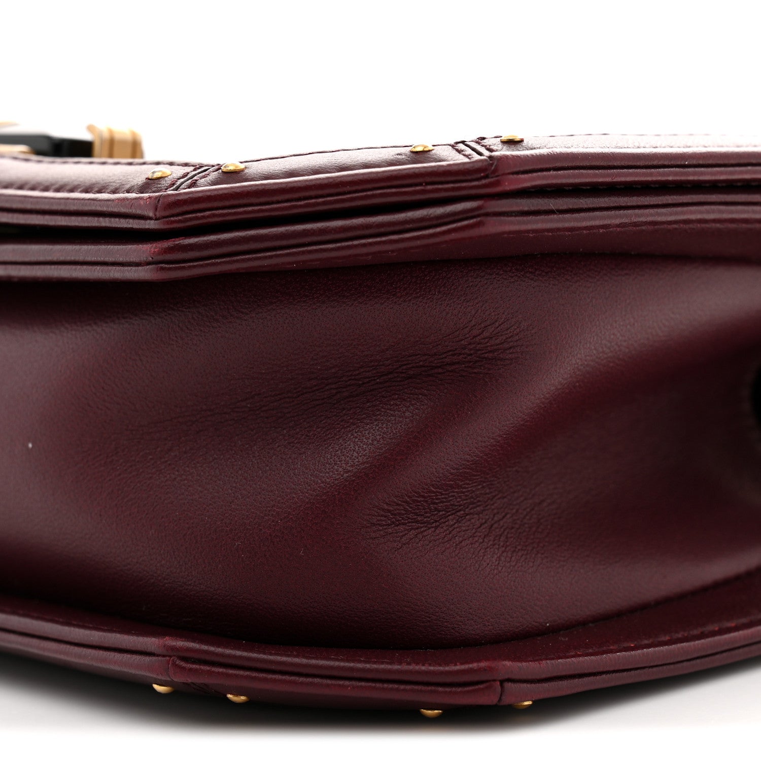 Chanel Calfskin Quilted Small Octagon CC Clasp Flap Bag Red Gold 10 of 11