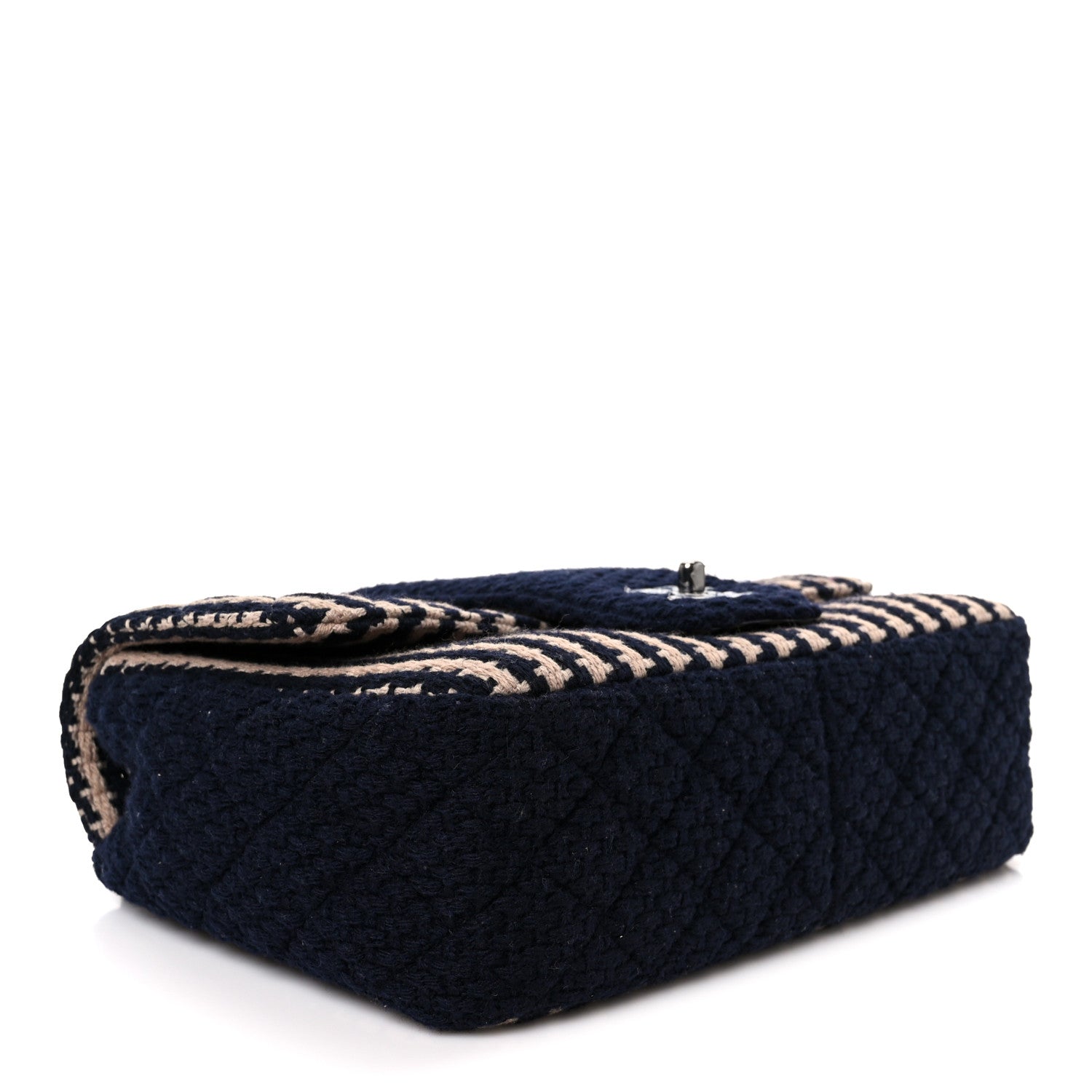 Chanel Tweed Medium Elementary Chic Flap Blue Beige 4 of 11