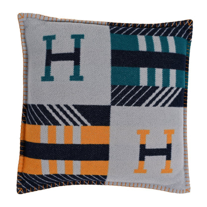 Hermes Wool Cashmere Avalon Jump'H Pillow PM Acier Encre 1 of 3