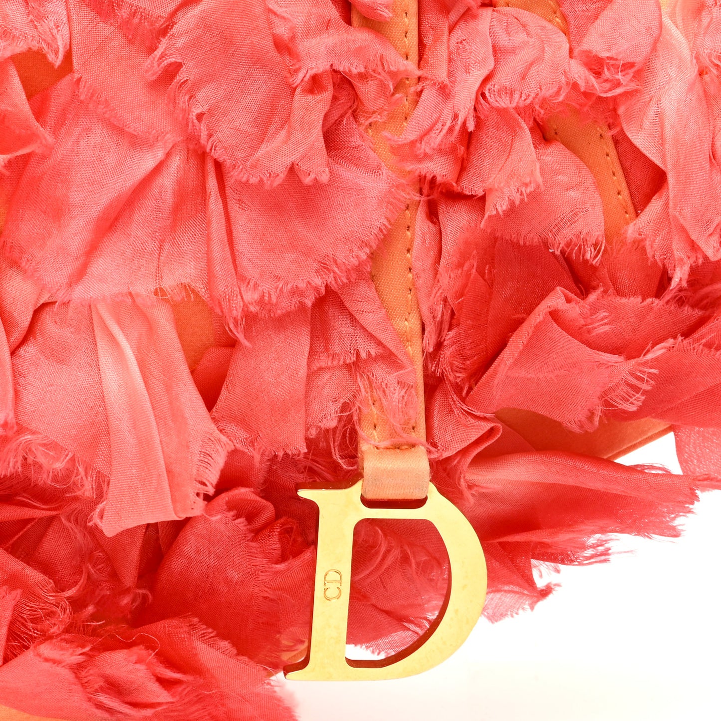 Silk Petal Applique Mini Saddle Orange