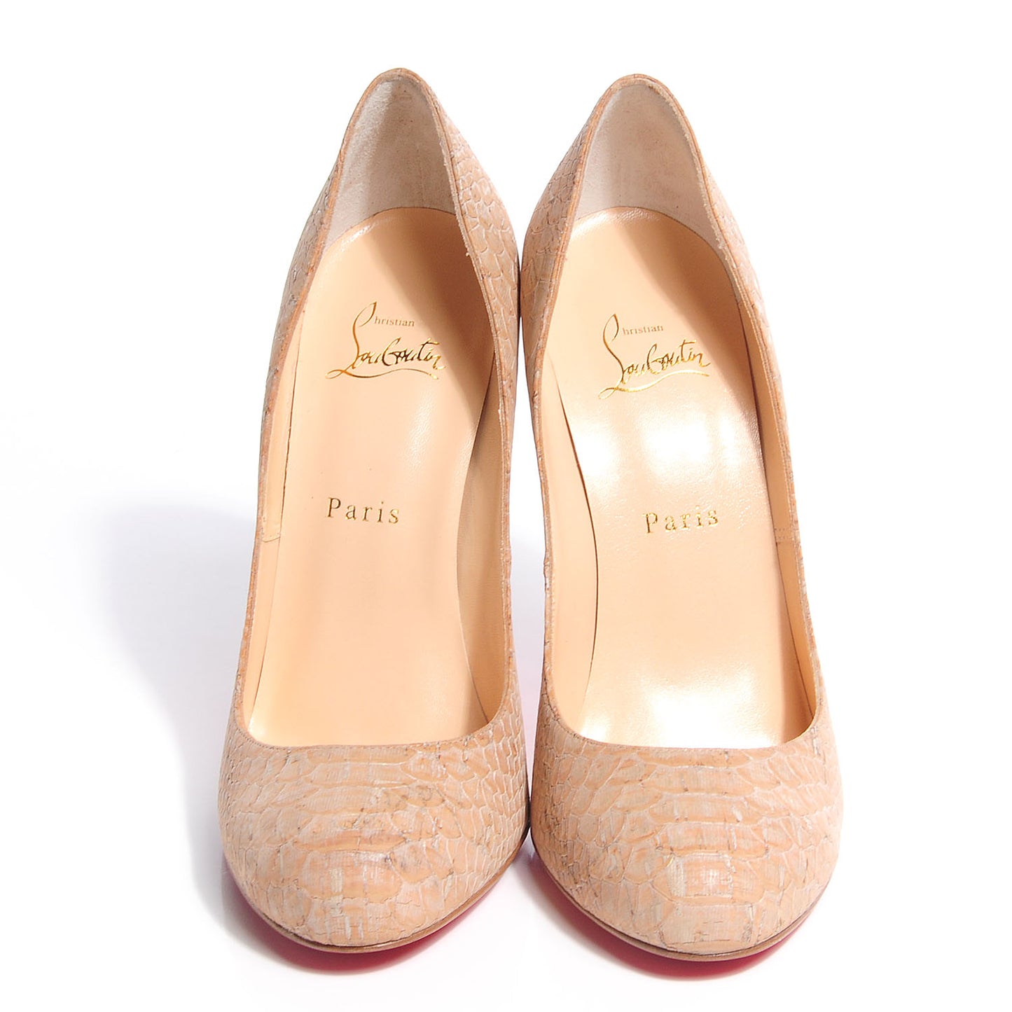 Snake Embossed Cork Fifi 120 Pumps 40 Beige
