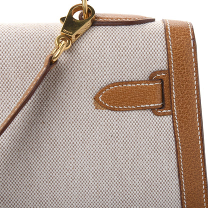 Hermes Peau Porc Toile Kelly Sellier 32 Gold 14 of 15