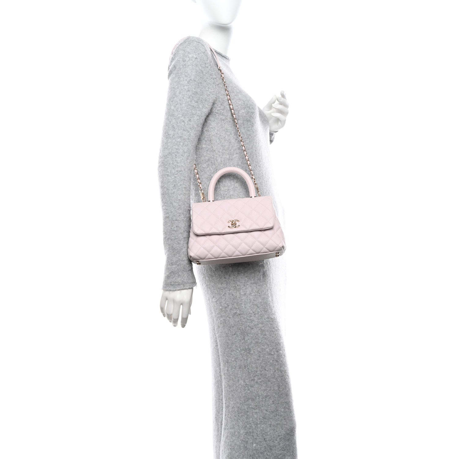 Chanel Caviar Quilted Mini Coco Handle Flap Light Pink 2 of 11