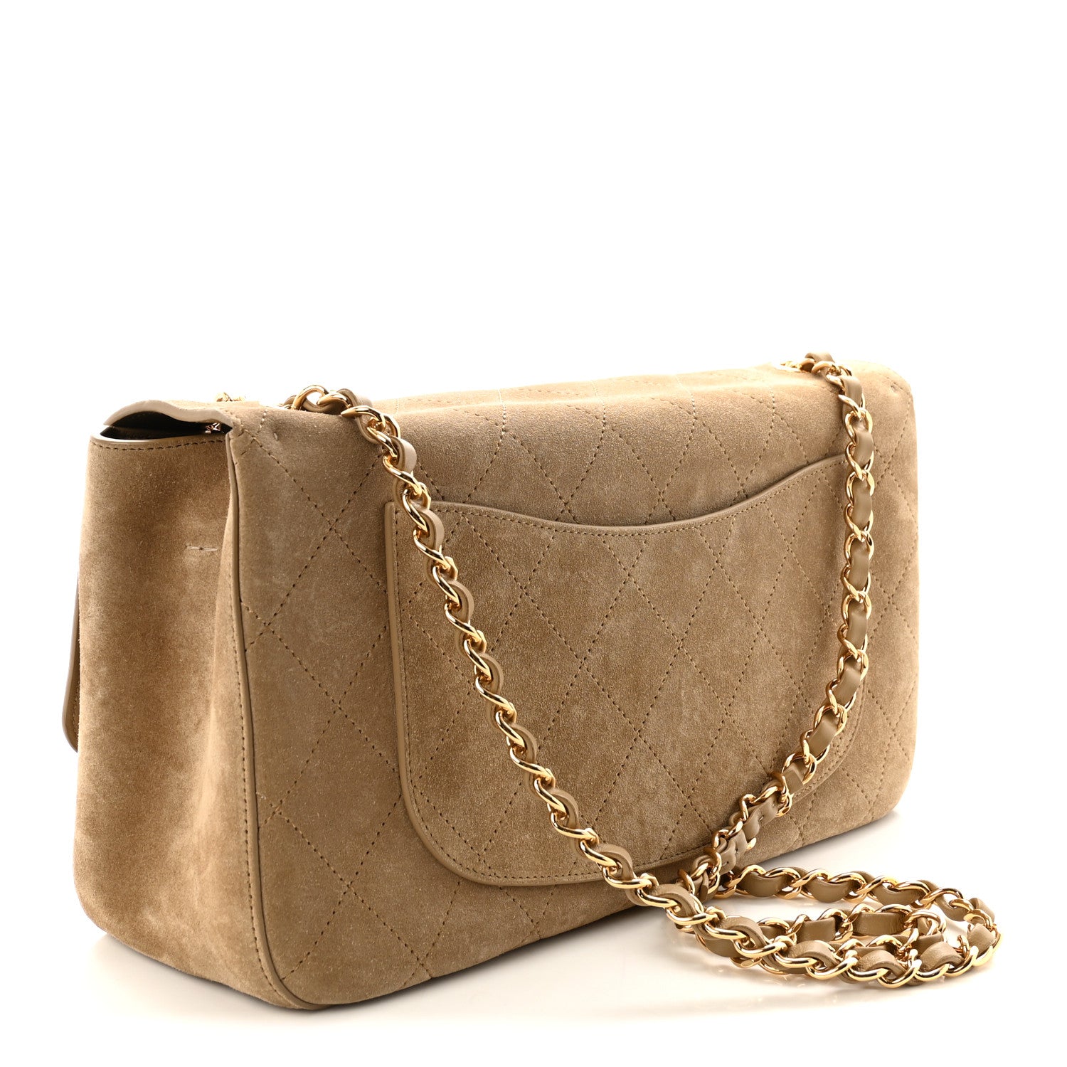 Chanel Suede Calfskin Small Souplissimo Maxi Flap Dark Beige 3 of 9
