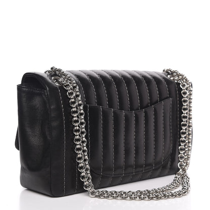 Chanel Lambskin Vertical Quilted Medium Single Flap Black 3 of 14