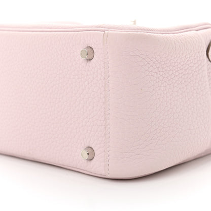 Hermes Taurillon Clemence Verso Mini Lindy 20 Mauve Pale Mushroom 10 of 11