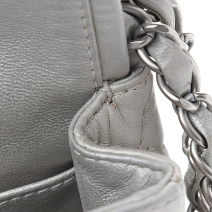 Chanel Metallic Lambskin Quilted Medium Double Flap Silver 10 of 10