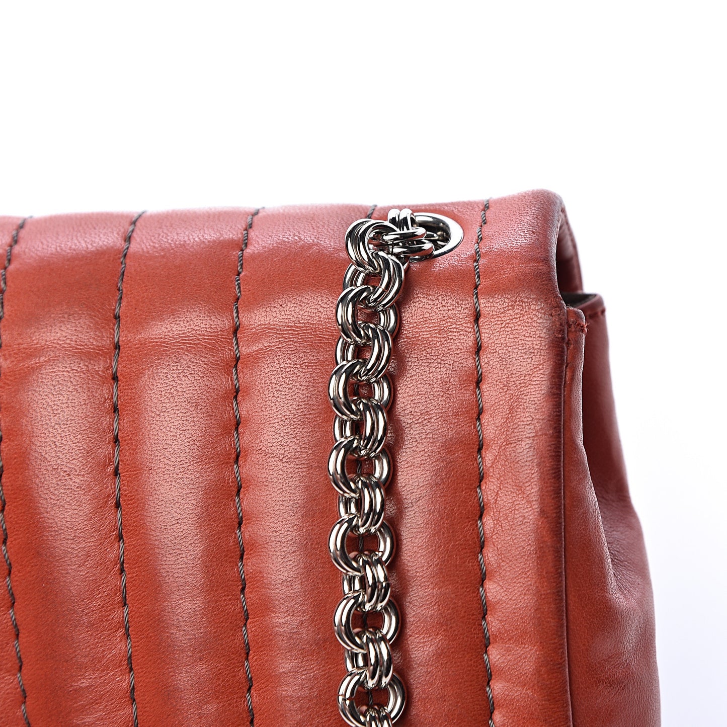 Lambskin Vertical Quilted East West Flap Red