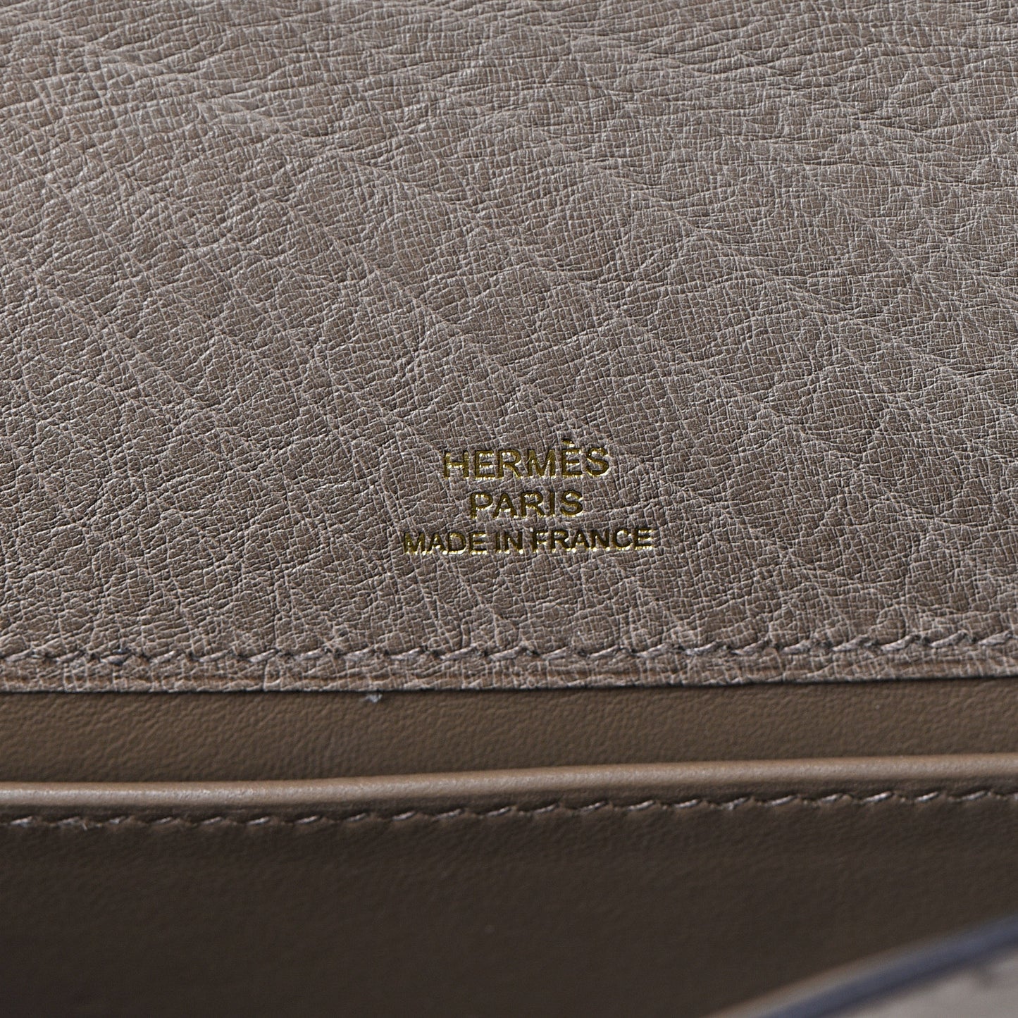 Ostrich Kelly Pochette Clutch Gris Asphalte
