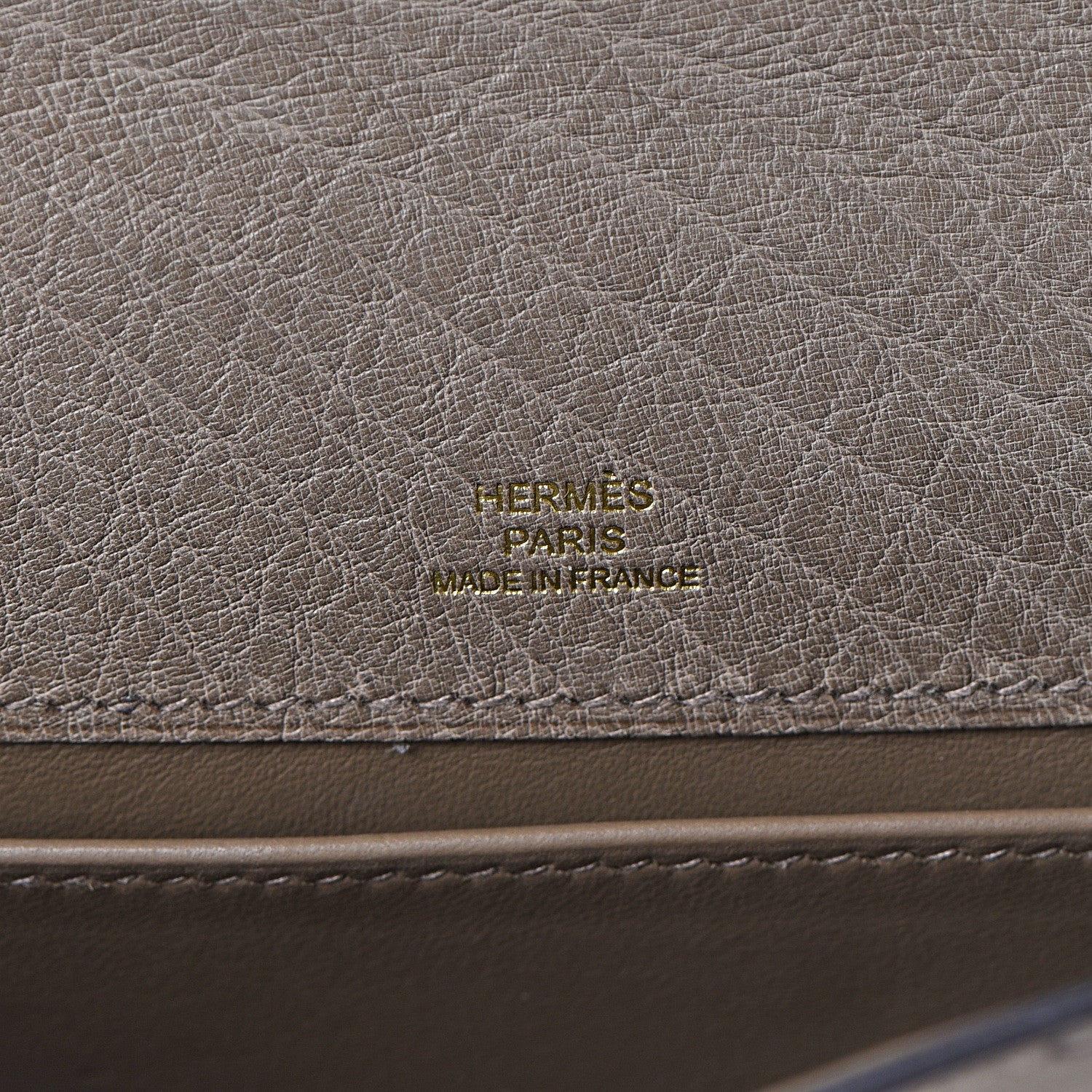 Hermes Ostrich Kelly Pochette Clutch Gris Asphalte 7 of 24
