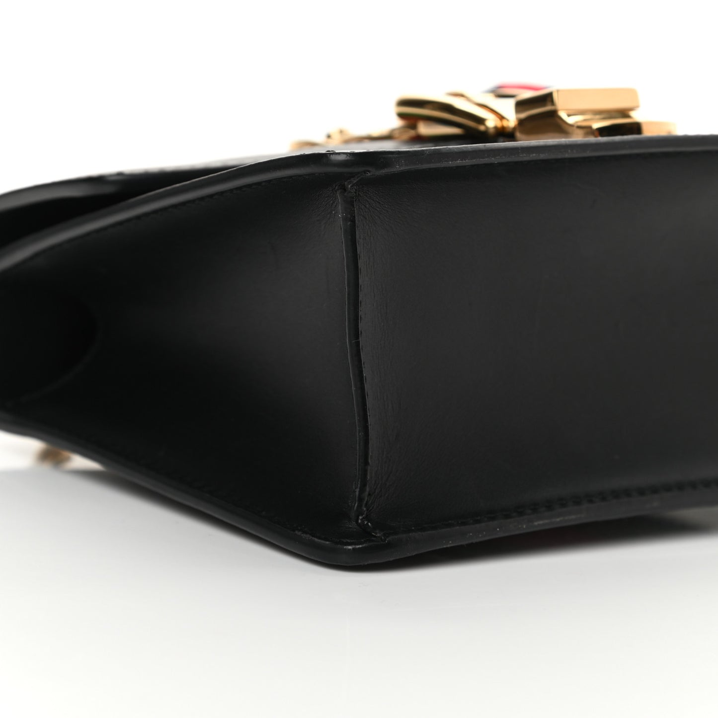 Calfskin Mini Sylvie Chain Shoulder Bag Black