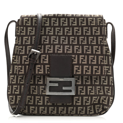 Fendi Zucchino Vitello Tube Messenger Bag Testa di Moro Beige 2 of 13