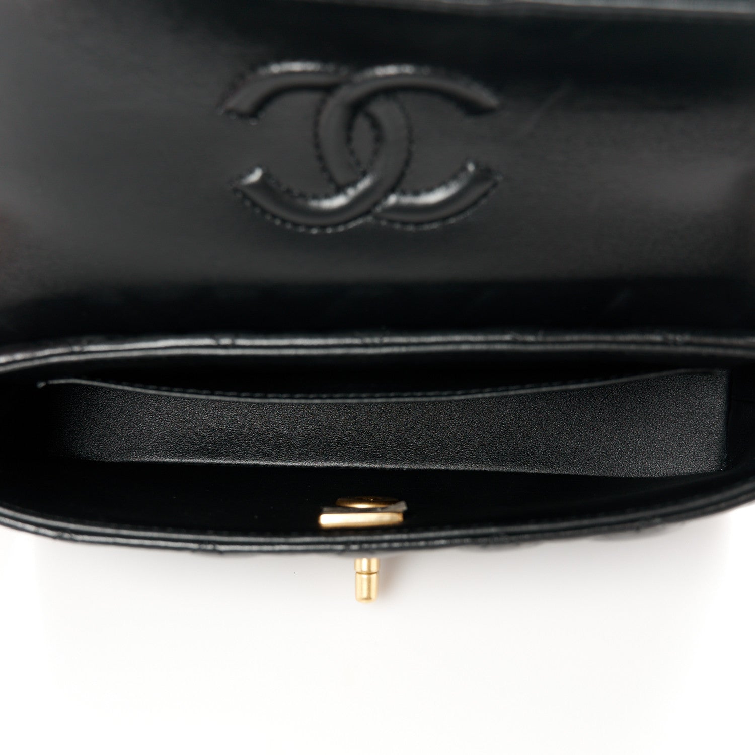 Chanel Lambskin Quilted Mini Flap Top Handle Bag Black 5 of 12